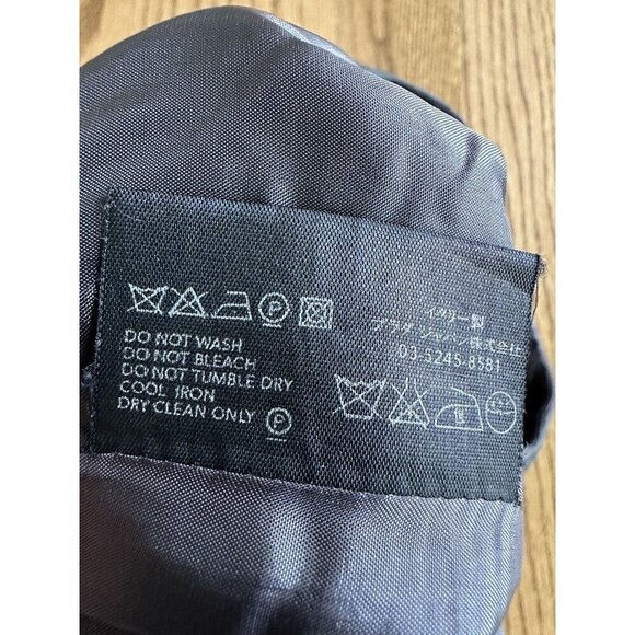 Prada Made In Italy Wool Skirt  Front Slit Side Zip Gray Career Size 44 Waist 30 - Picture 10 of 11